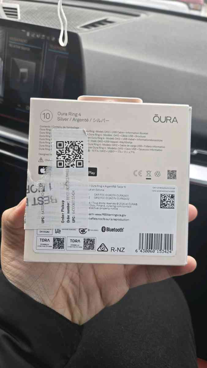 Oura Ring 4 Silver Size 10 New