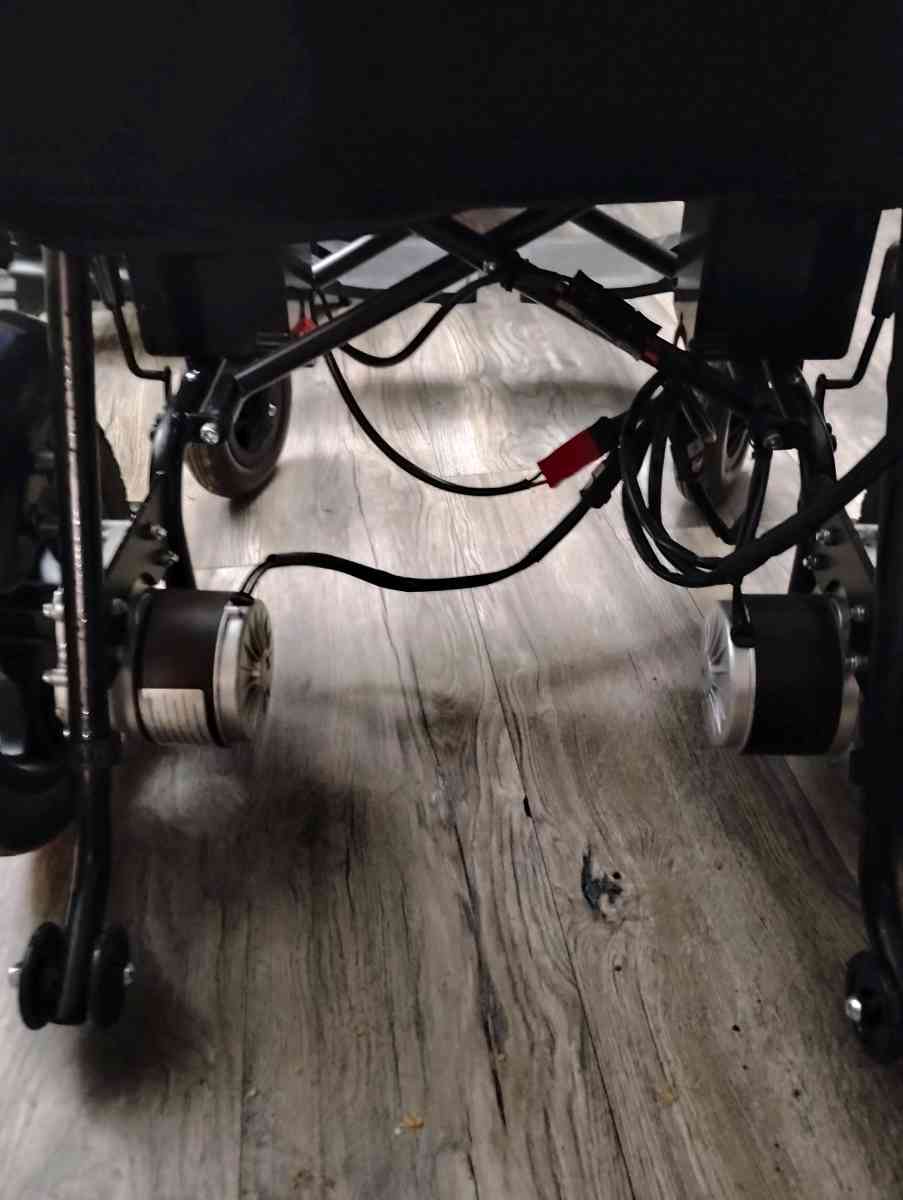 Motorized Wheelchair with Dual Batteries and Charger