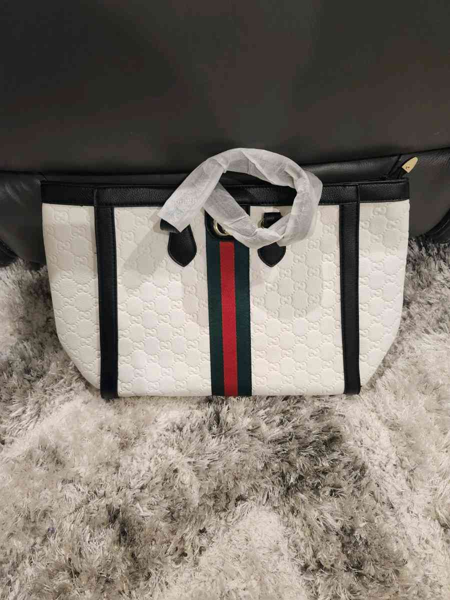 Designer Style White Tote Bag  New Condition