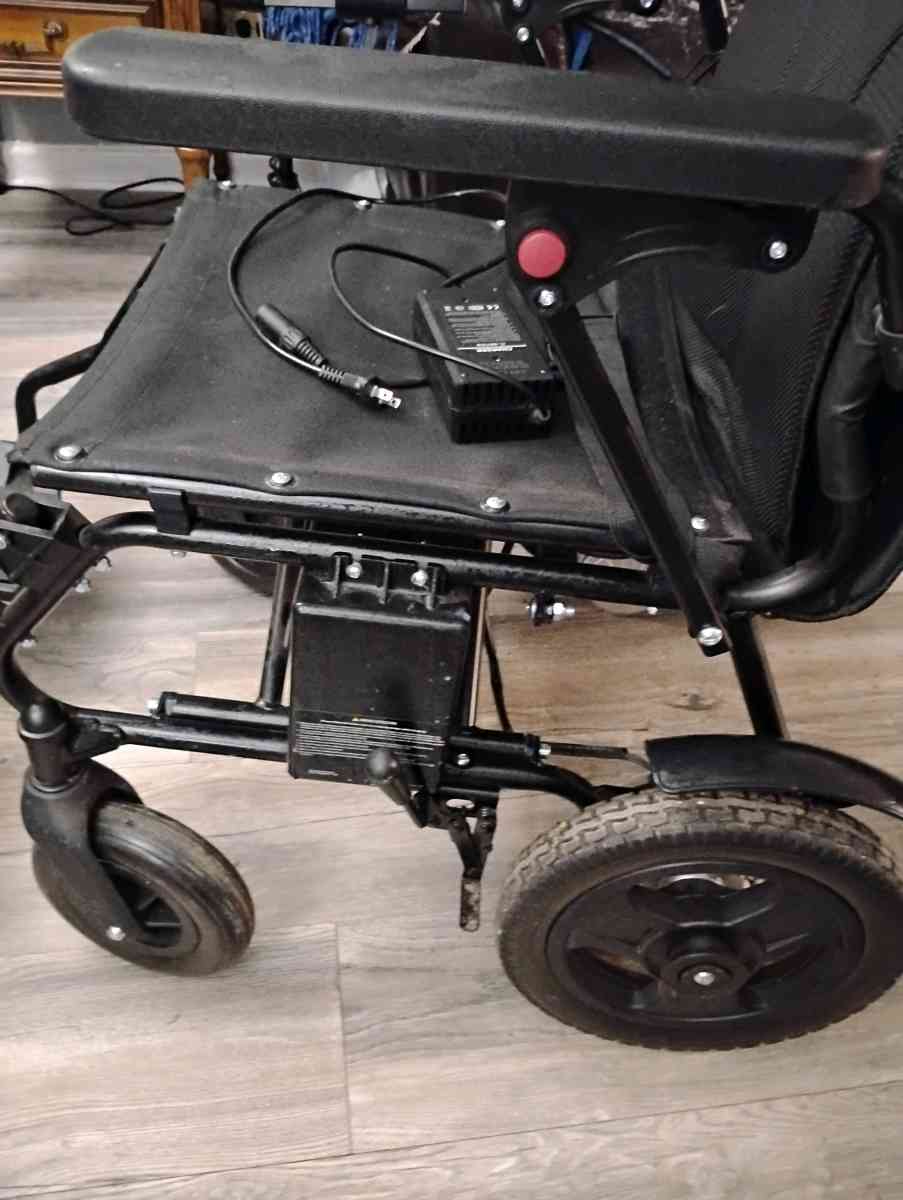 Motorized Wheelchair with Dual Batteries and Charger