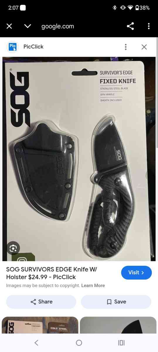 GOS tactical survivors EDC full tang fixed blade with sheath - Defiance, Ohio - FleaMarketBay