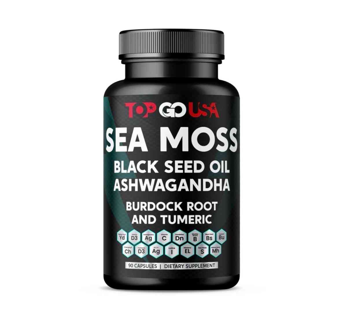 Sealed Sea Moss Complex Capsules with Black Seed Oil Ashwaga