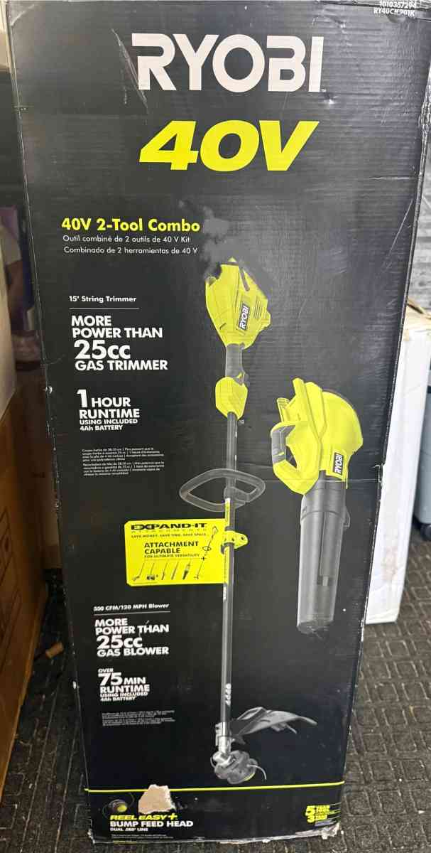 Ryobi 40v and 18v weed trimmer and blower kit