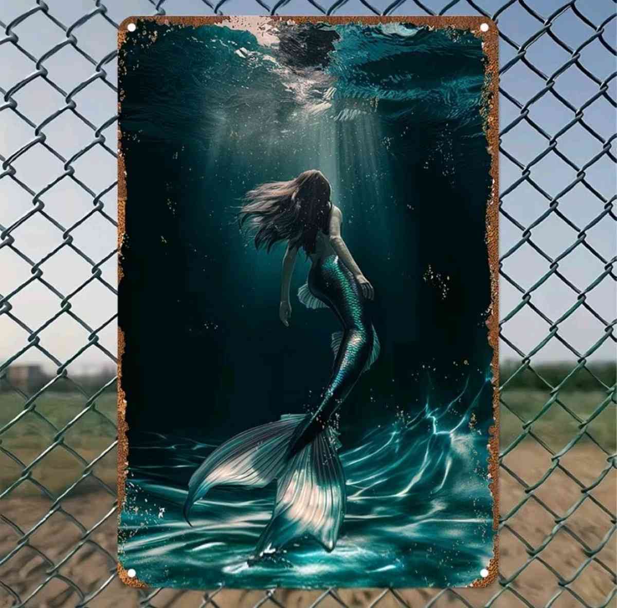 Metal Mermaid Sun shining Decor