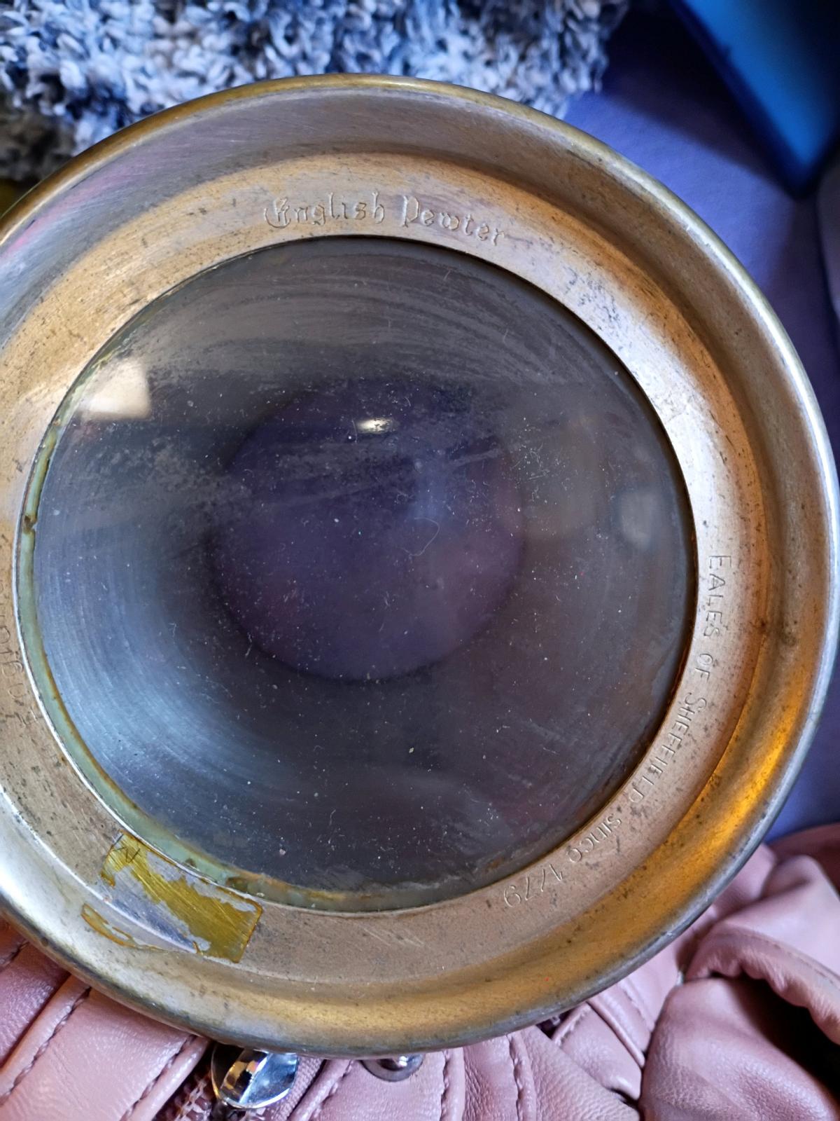 vintage pewter tankard