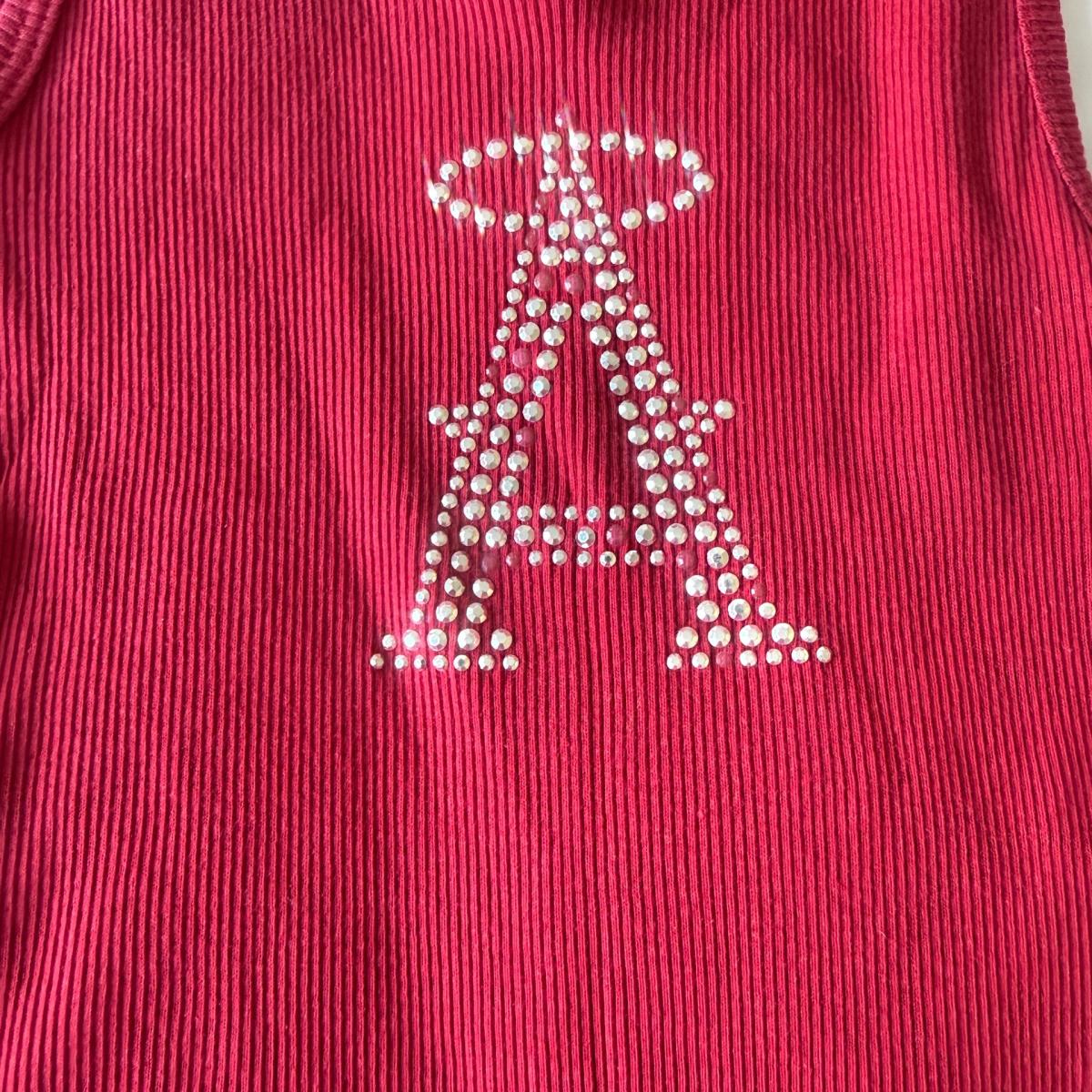 Los Angeles Angels Rhinestone Ribbed Tank Top Y2K Era Ballpa