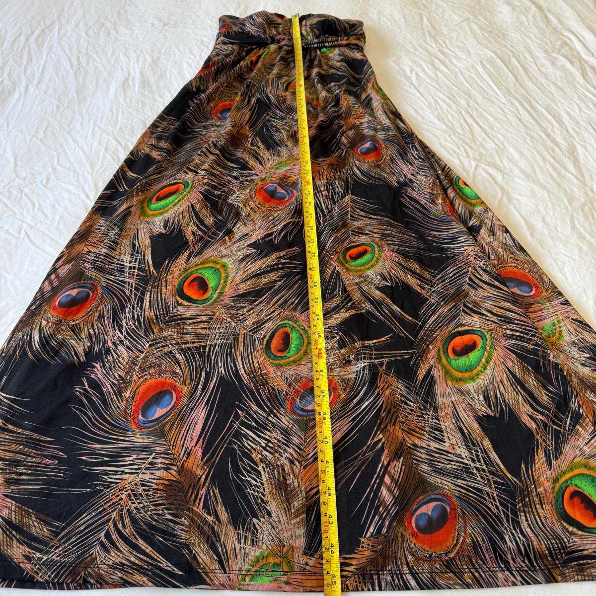 Poetry Boho Strapless Peacock Feather Maxi Dress with Padded - Los Angeles, California - FleaMarketBay