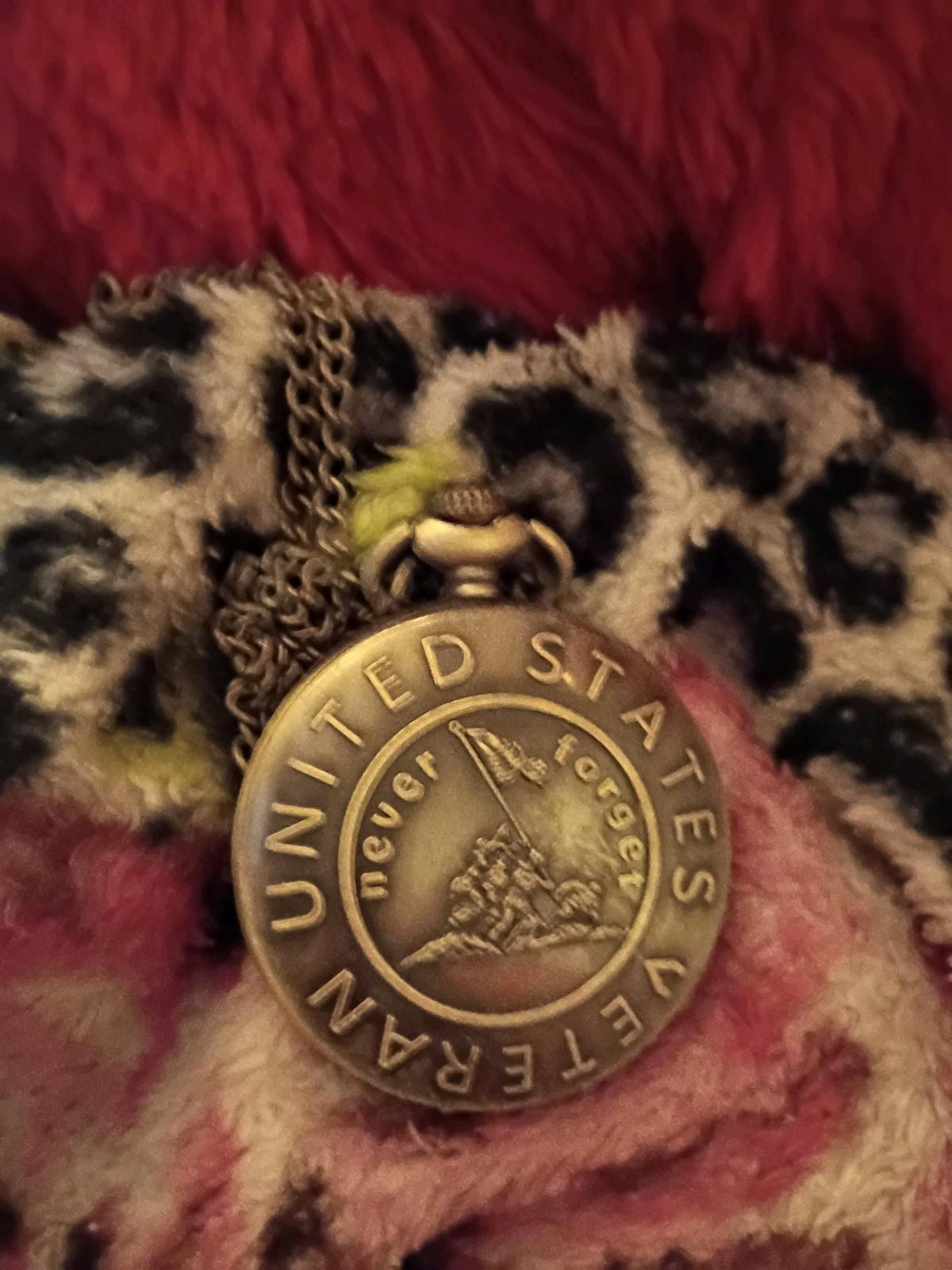 veteran pocket watch on chain