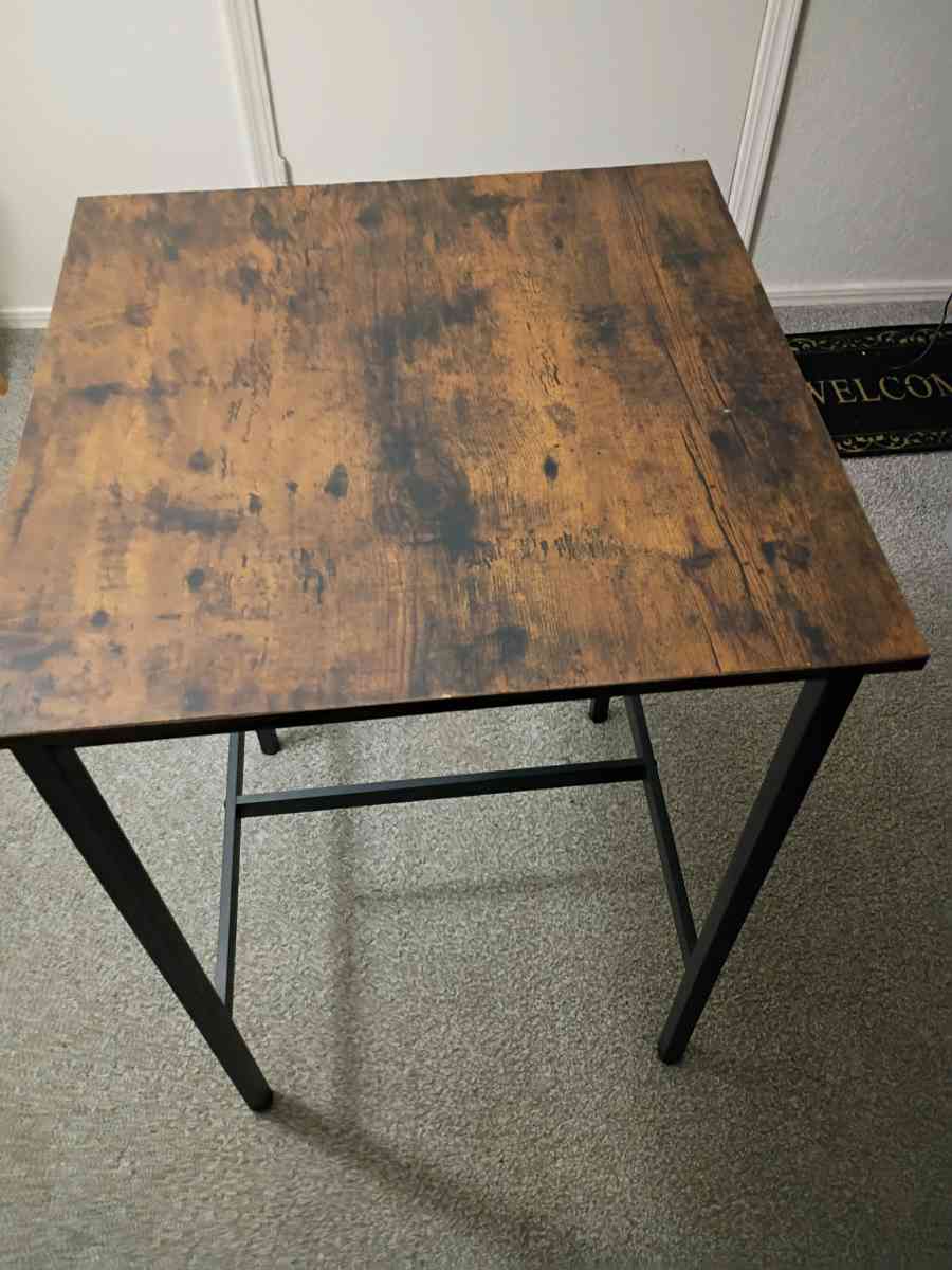 tall brown wood table