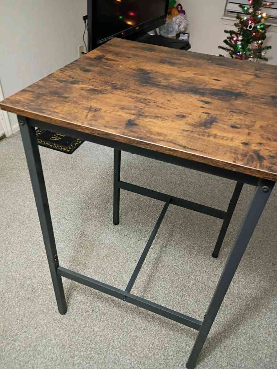 tall brown wood table