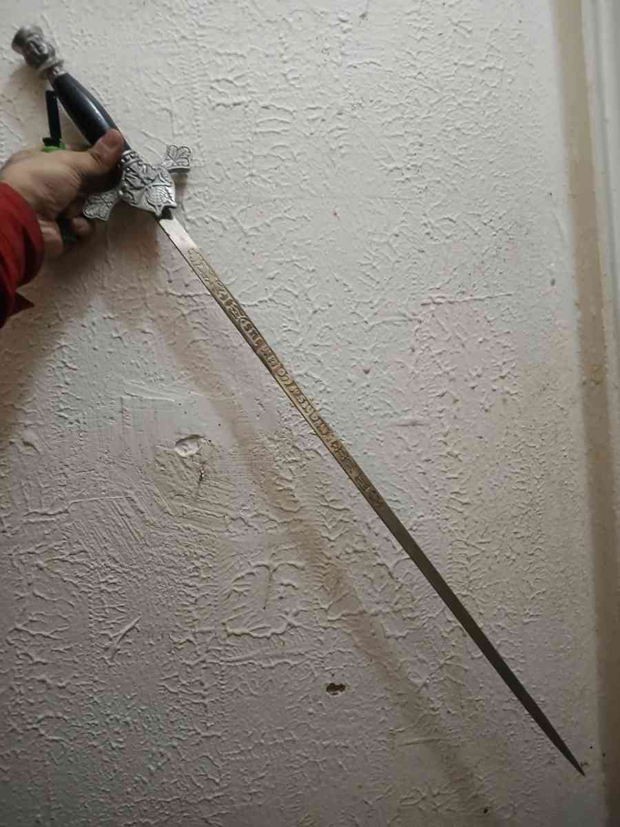 Decorative sword SIR KNIGHT JOHN A REGO POPE JOHN XXIII