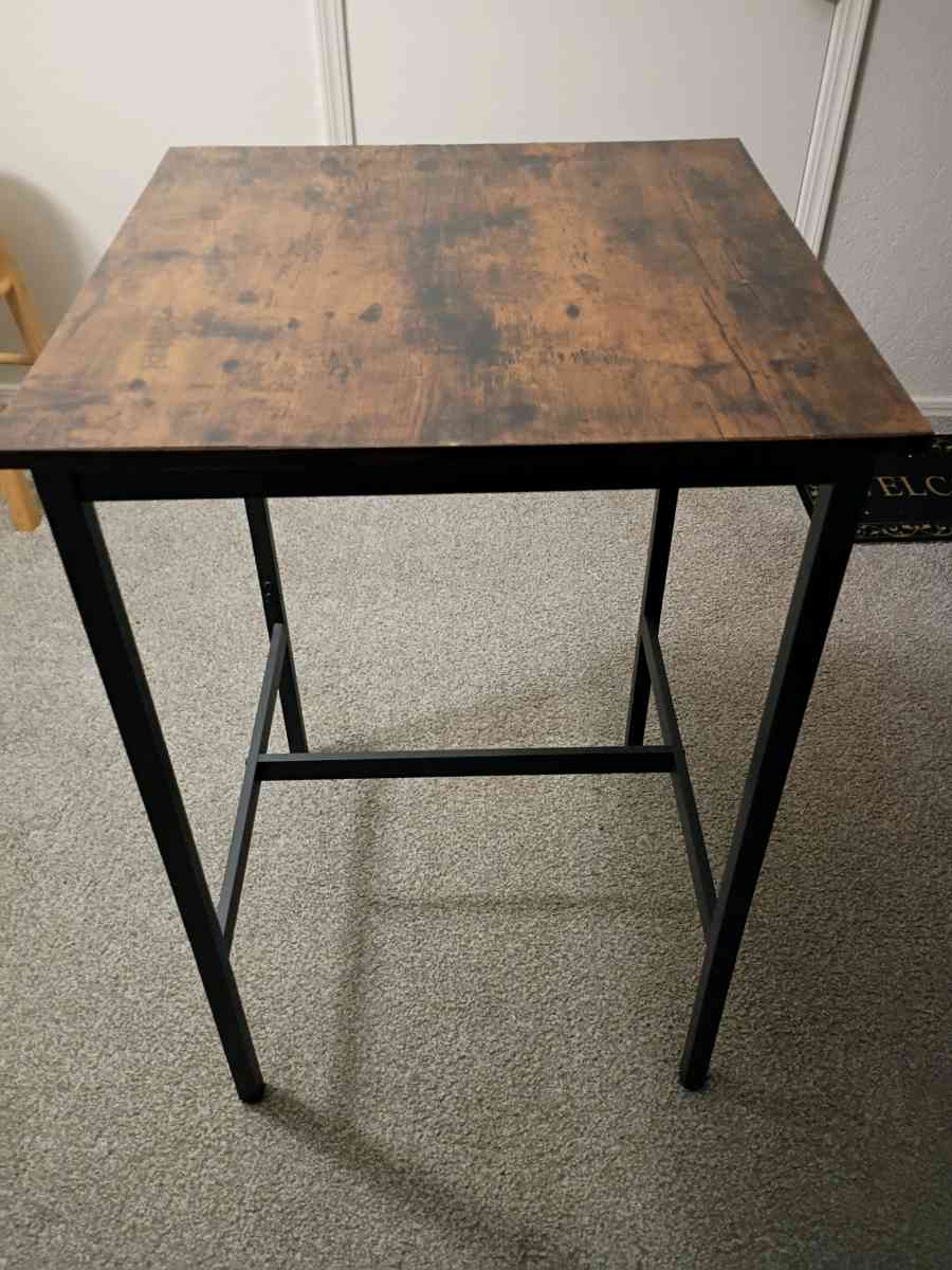 tall brown wood table