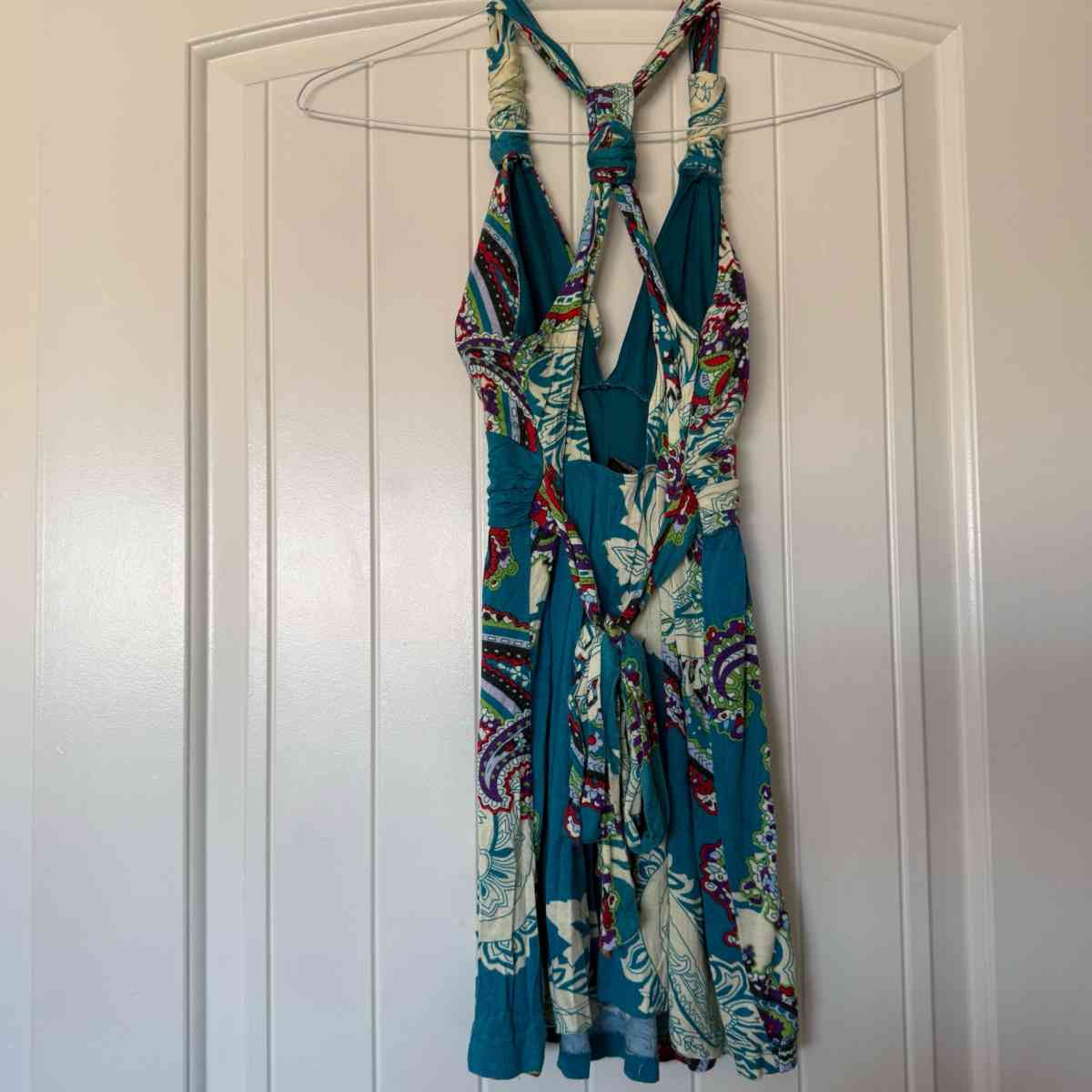 Forever 21 Boho Paisley Dress  Small  Padded Bra Top  Teal