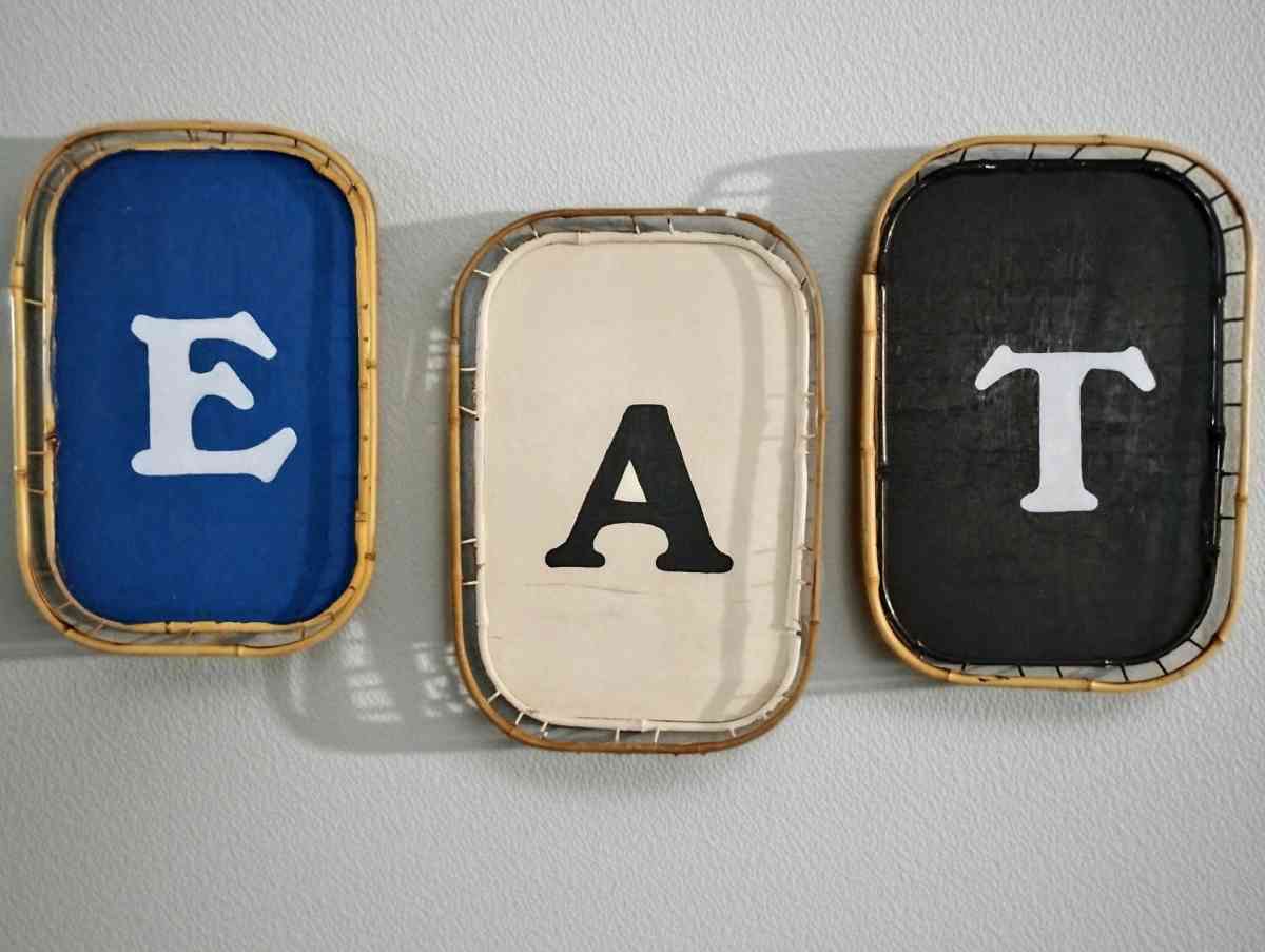 Set of 3 Bamboo Trays that spell EAT