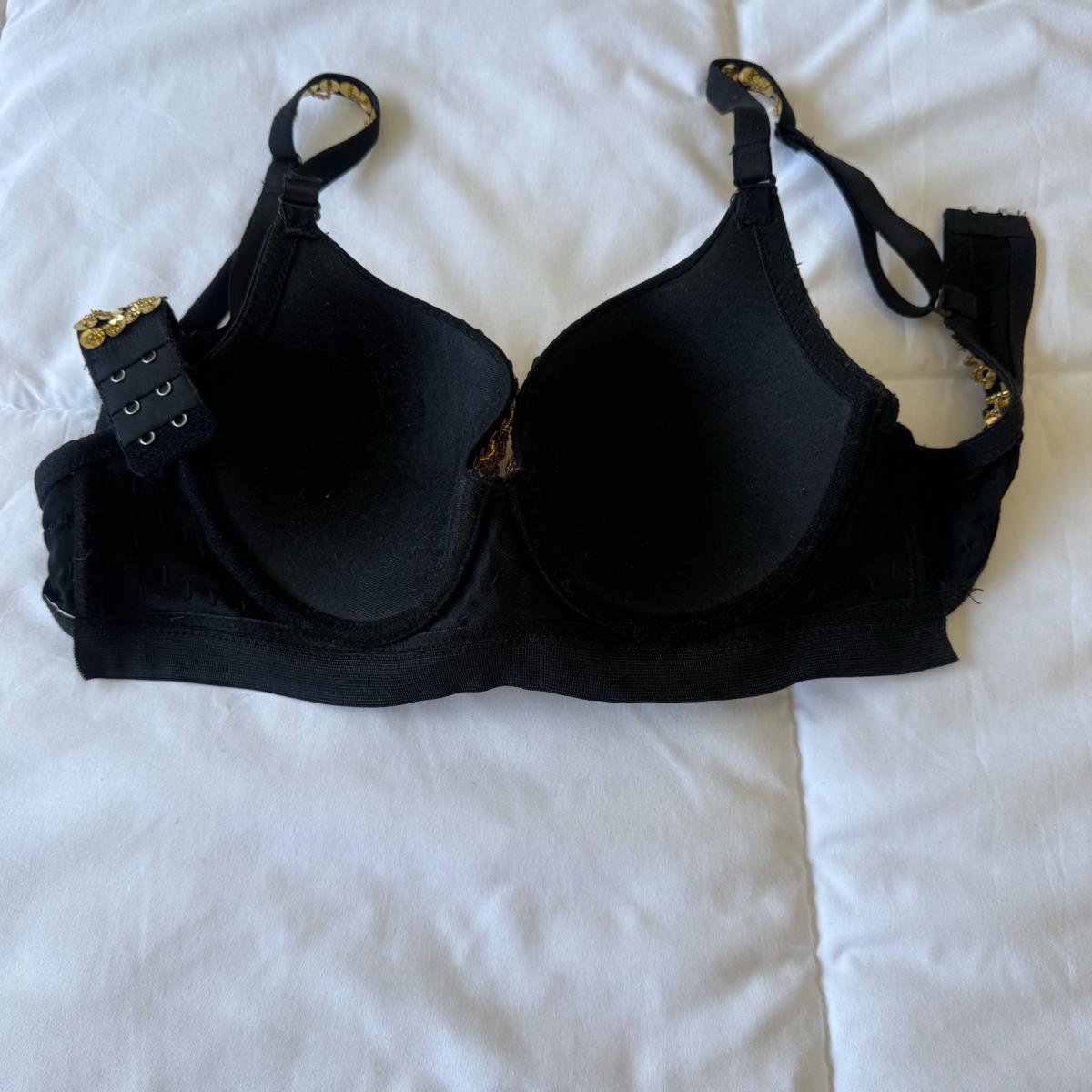 Brand HandEmbellished Gold Sequin Performance Bra  Showgirl