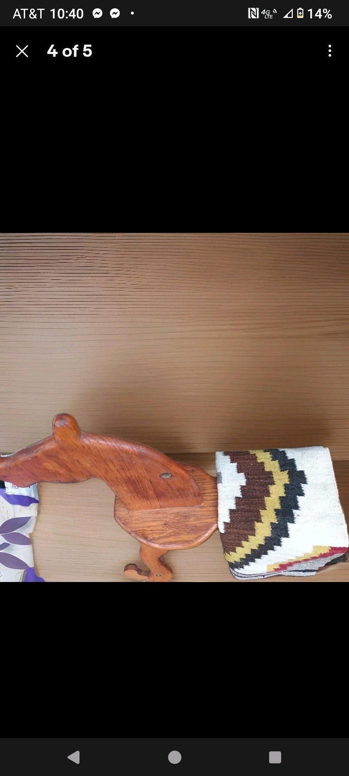 Vintage Wooden Oak Rocking Horse