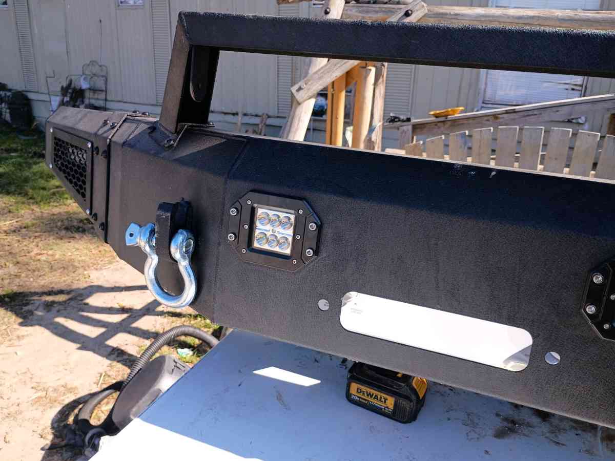 rhino front bumper with four LEDs  led bar hook up winch acc