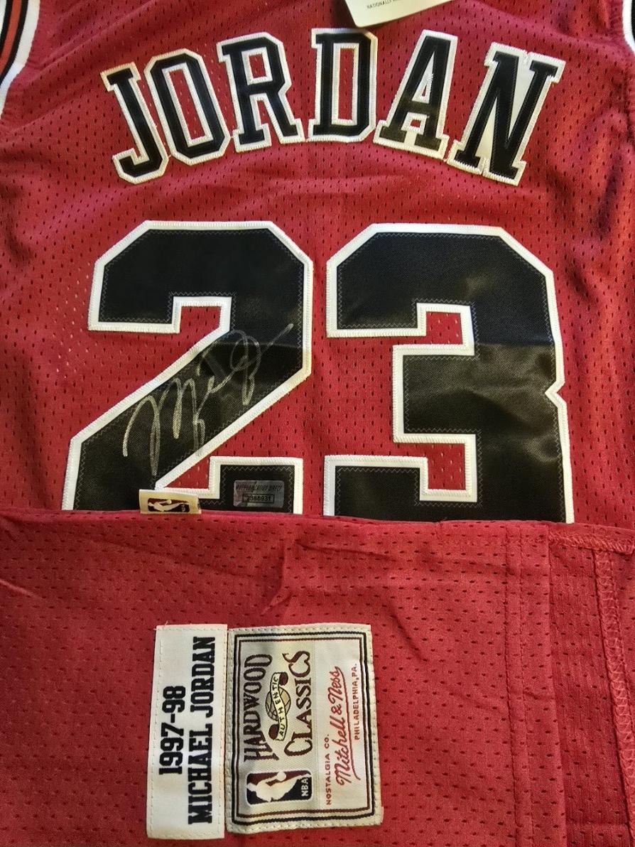 Michael Jordan #23 Chicago Bulls SIGNED HOME RED 1997'-1998' NBA FINAL'S MICHELLE & NESS HARDWOOD CLASSICS AUTHENTICJERSEY