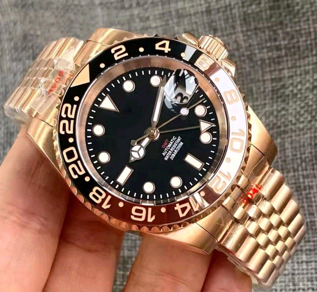Clean Factory Quality Rose Gold GMT Mod Mens Watch - Buffalo, New York