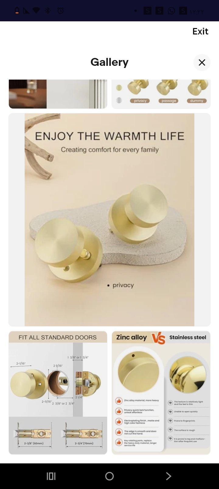 Door Knobs Interior Heavy Duty ZincAlloy Door 6 Pack Brushed - Antioch, Tennessee - FleaMarketBay