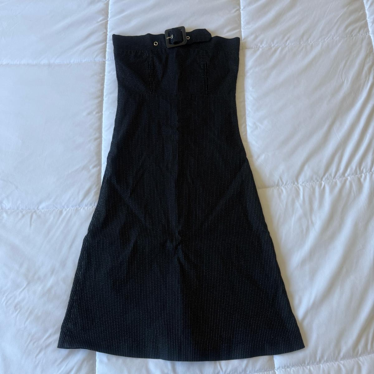 Vintage Y2K Strapless Pinstripe Midi Dress  Corset Style - Los Angeles, California