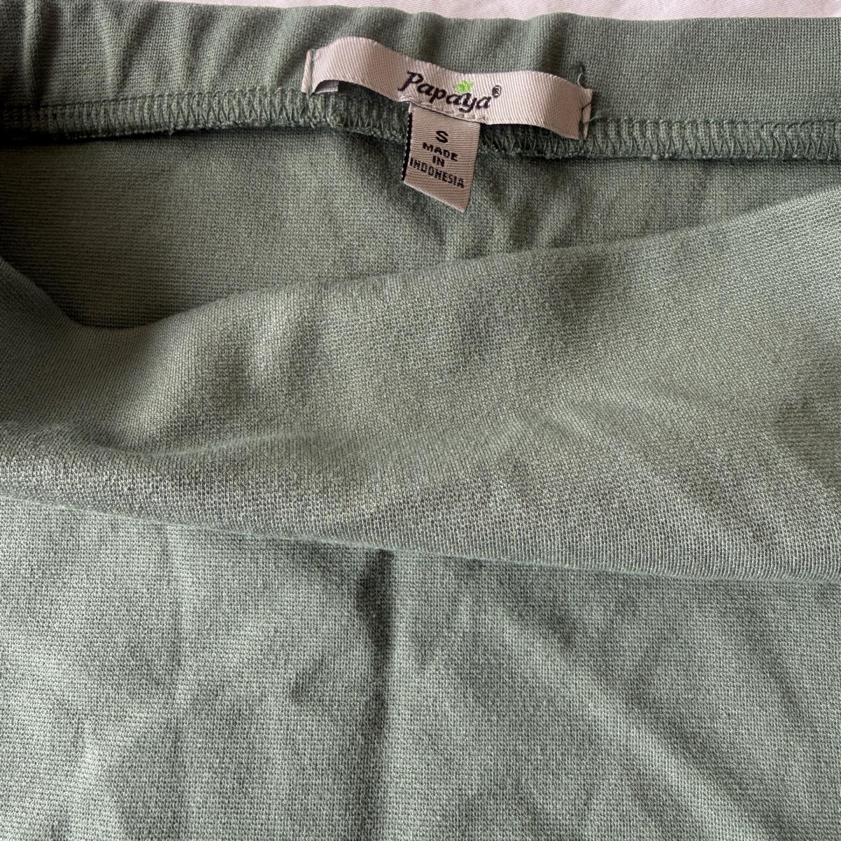 Sage Green Mini Skirt  Y2K Aesthetic  Side Slit Bodycon - Los Angeles, California - FleaMarketBay