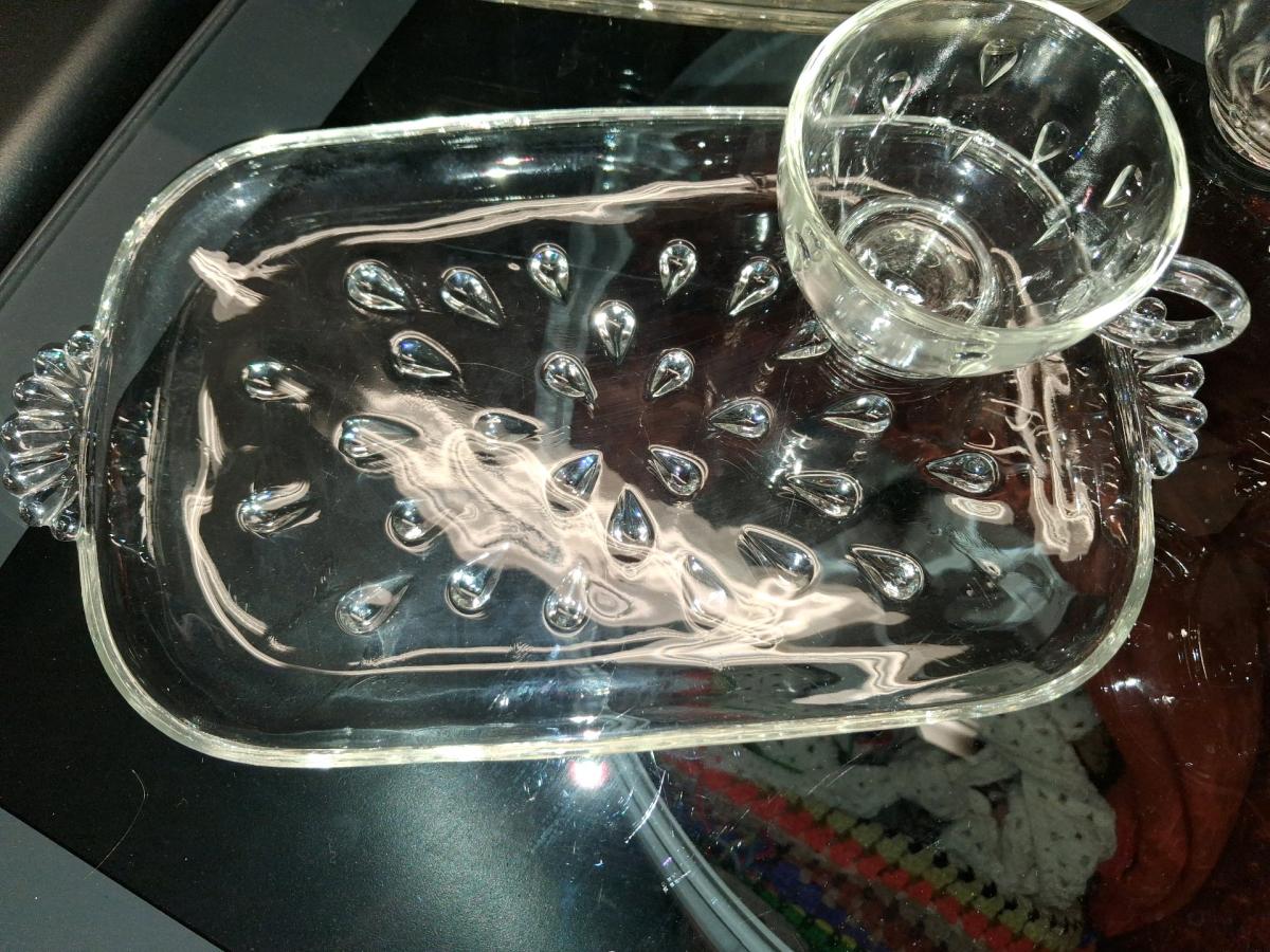 Vintage Hazel Atlas Dewdrop Glass Snack set - Springfield, Missouri - FleaMarketBay