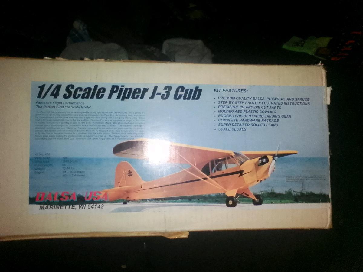 balsa USA quarter scale Piper j3 Cub model aircraft