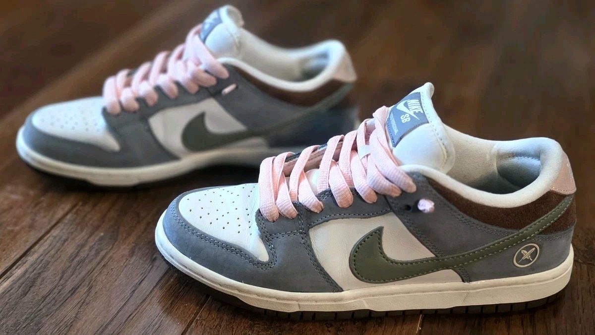 Nike SB Dunk Low Pro Qs Yuto Horigome Gray Pink White 55M7W - Addison, Michigan - FleaMarketBay