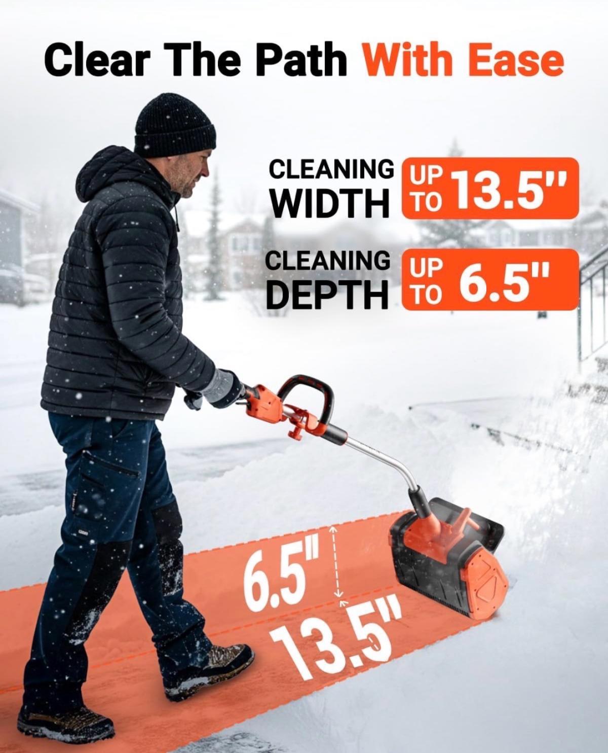 VOLTASK Cordless Snow Shovel