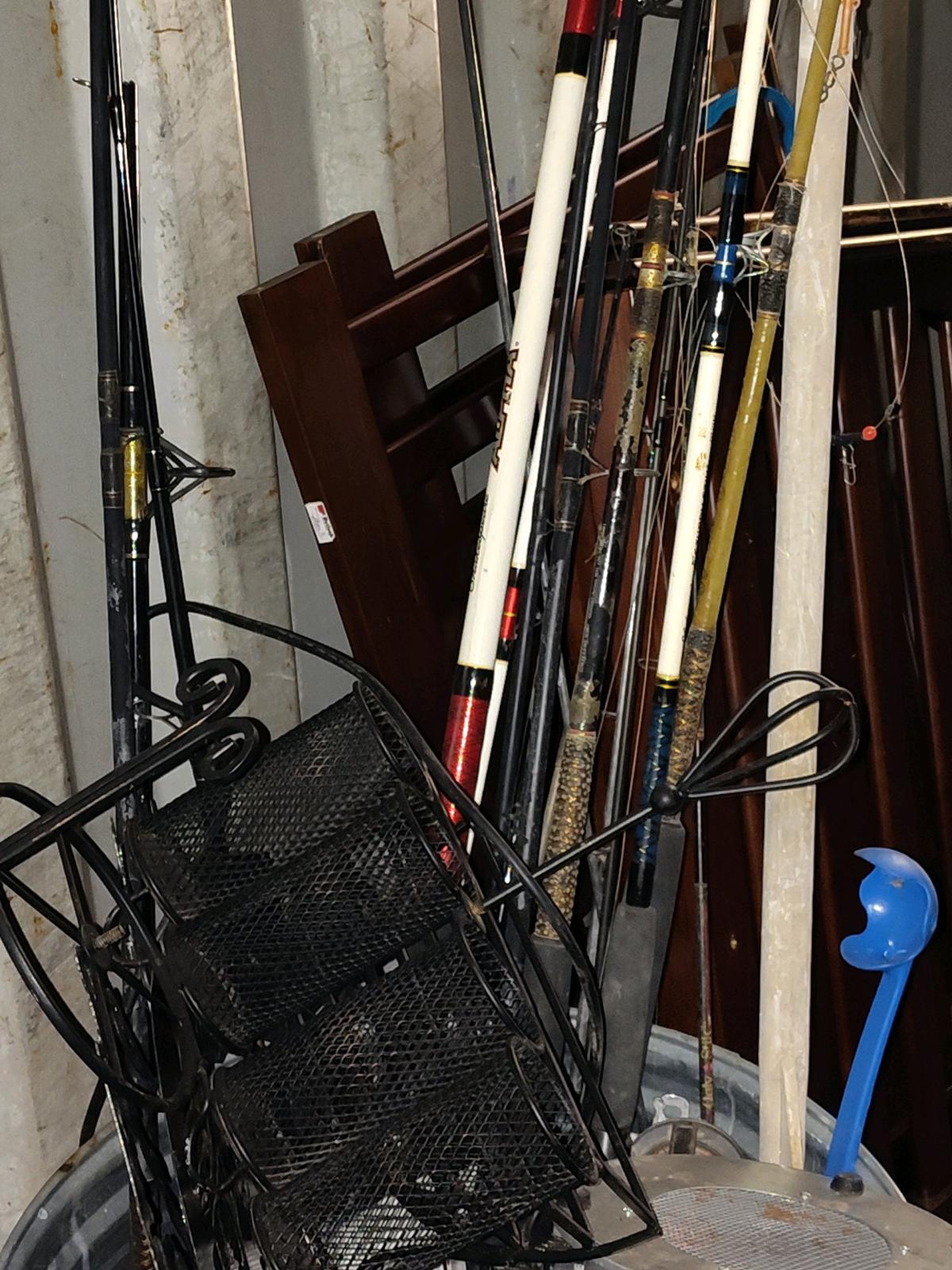 15 foot Grumman aluminum canoe fishing poles and tackle kit - Anderson, California - FleaMarketBay