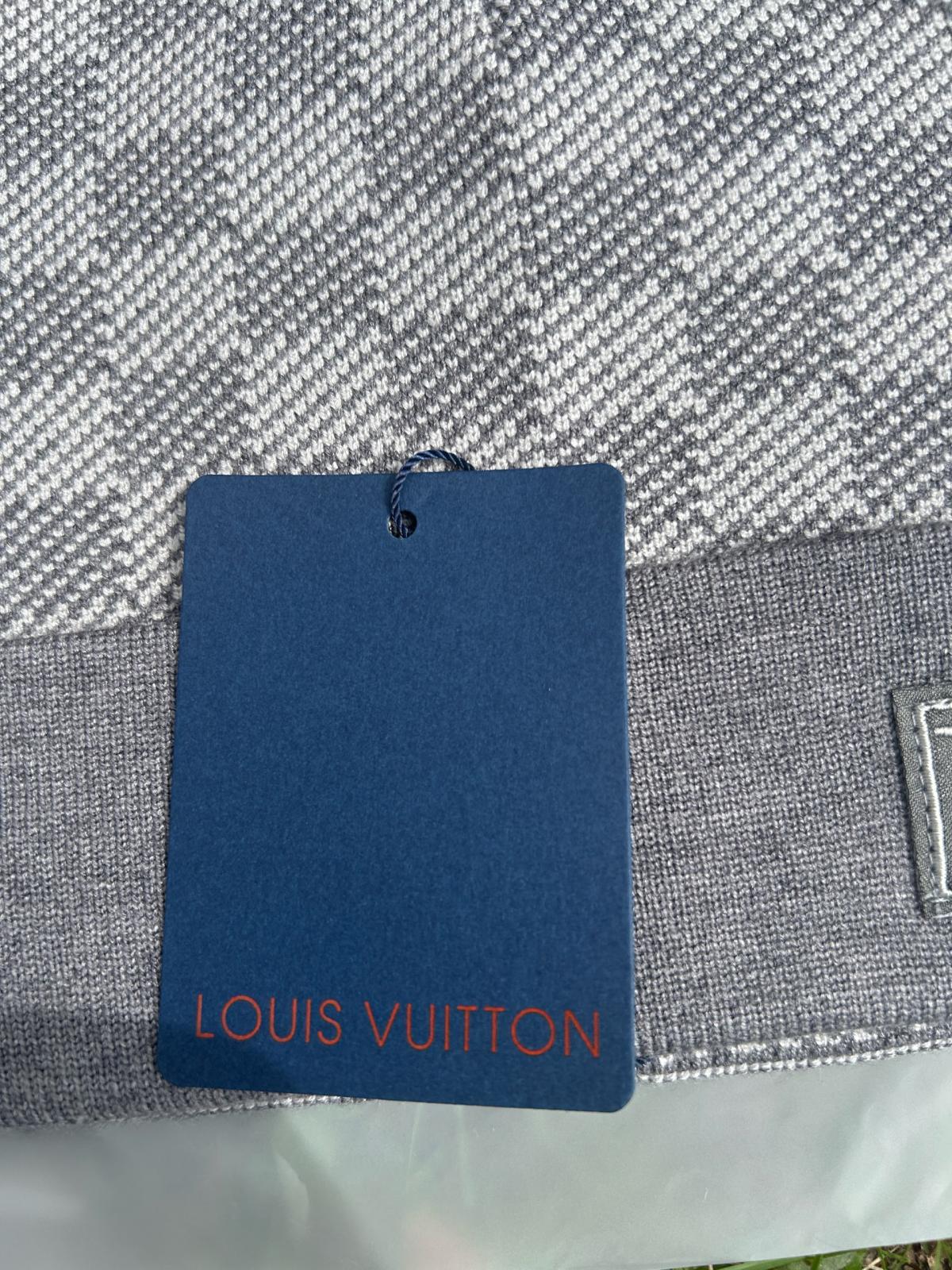 Authentic Louis Vuitton LV Knit Beanie  Grey Monogram - High Point, North Carolina - FleaMarketBay