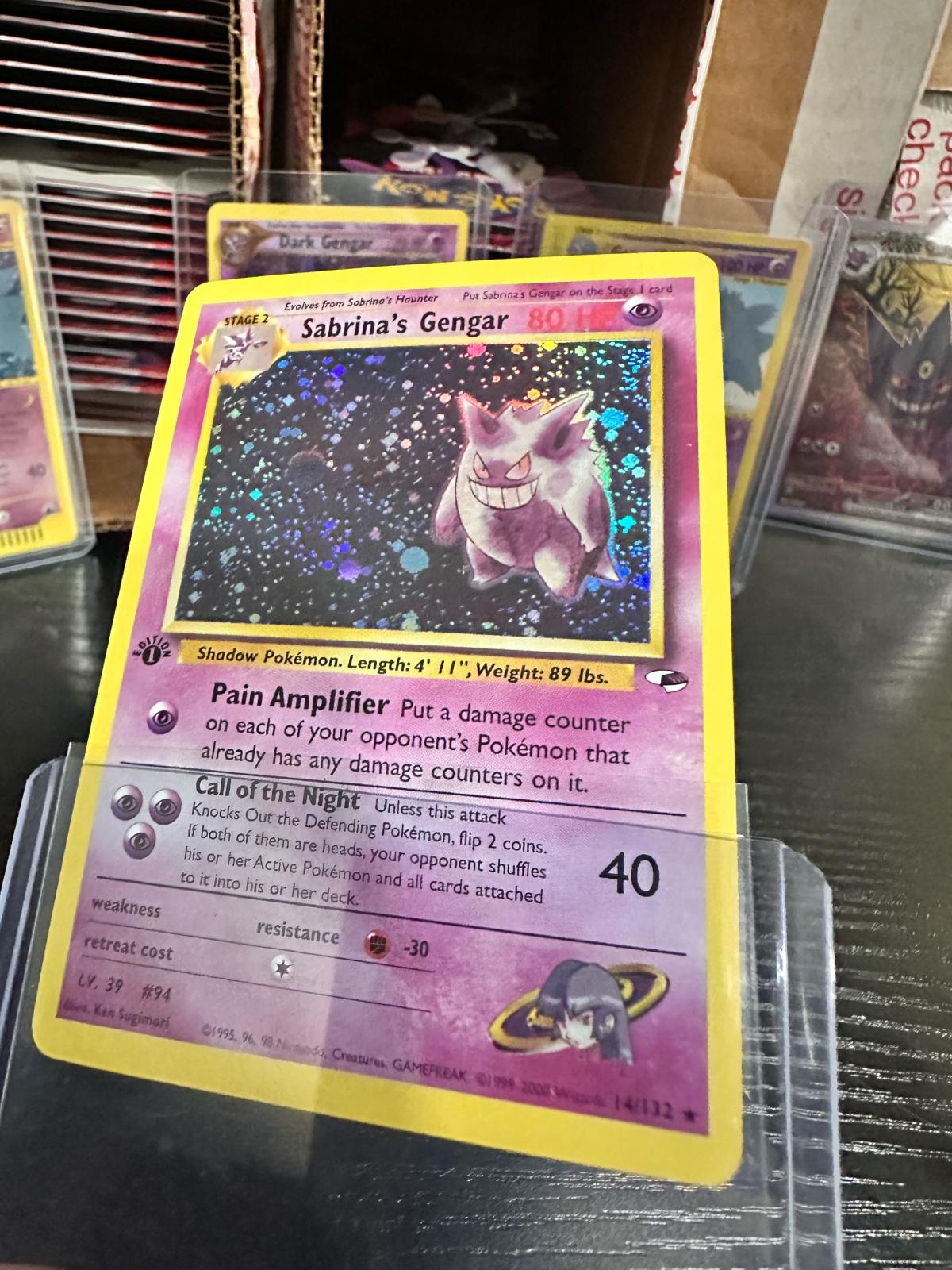 Pokemon Sabrinas Gengar 1st Edition Gym Heroes