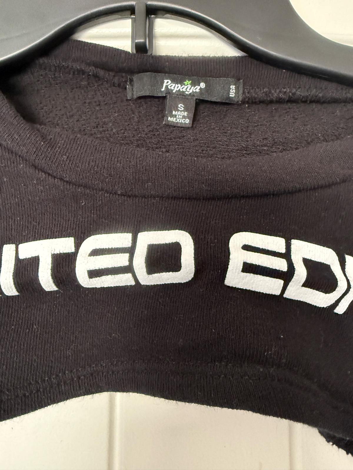 Papaya Limited Edition CutOut Cropped Sweatshirt  Black Long - Los Angeles, California - FleaMarketBay