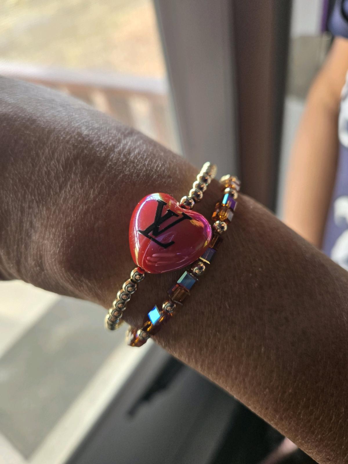 2pc Gold Filled Crystal Beaded Bracelet set