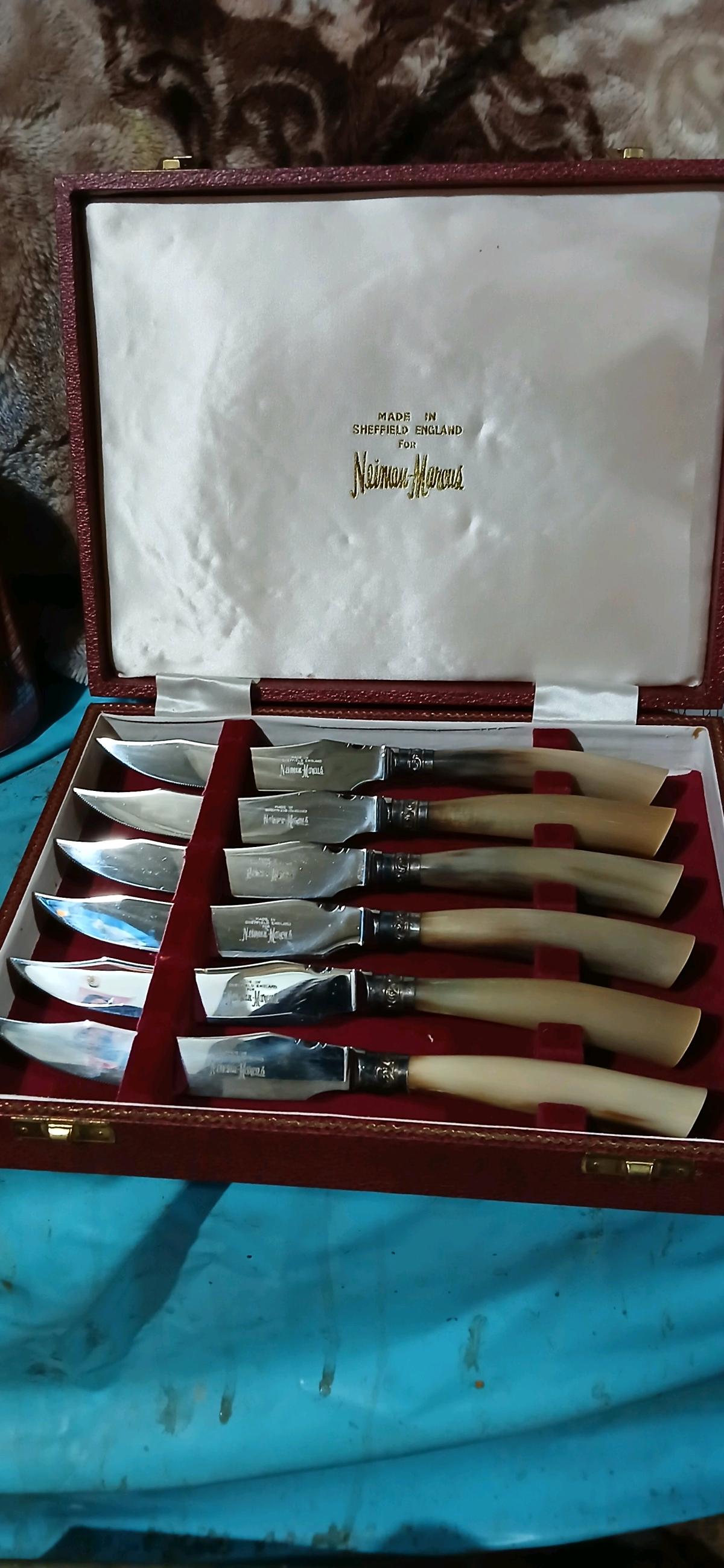 Neiman Marcus steak knives in case early 1900s