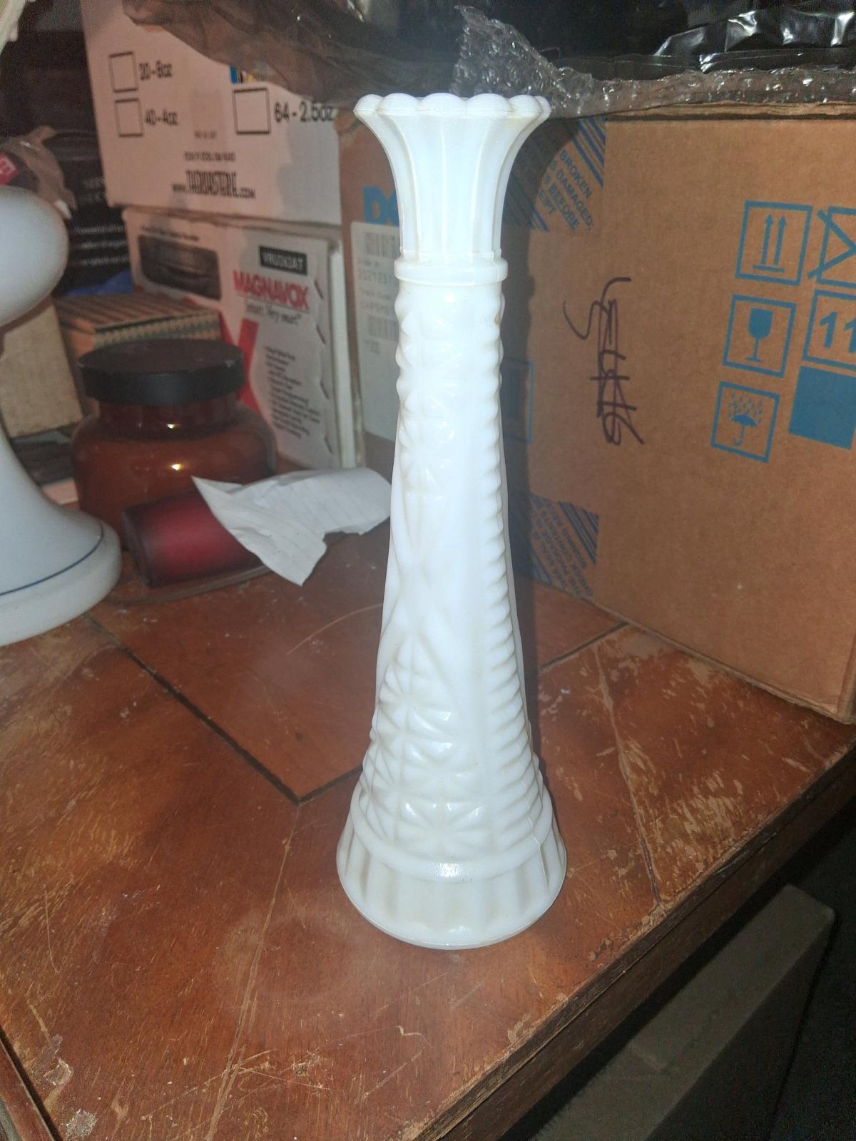 Vintage Glass Vases Set Clear Hobnail Milk Glass - Kansas City, Missouri - FleaMarketBay