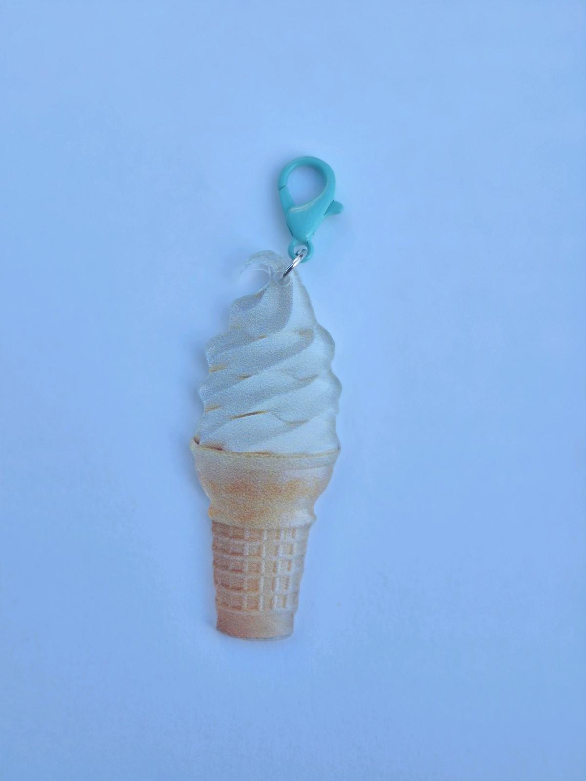 Ice Cream Cone Zipper Charm  Use As Keychain Bag Zippers Coi