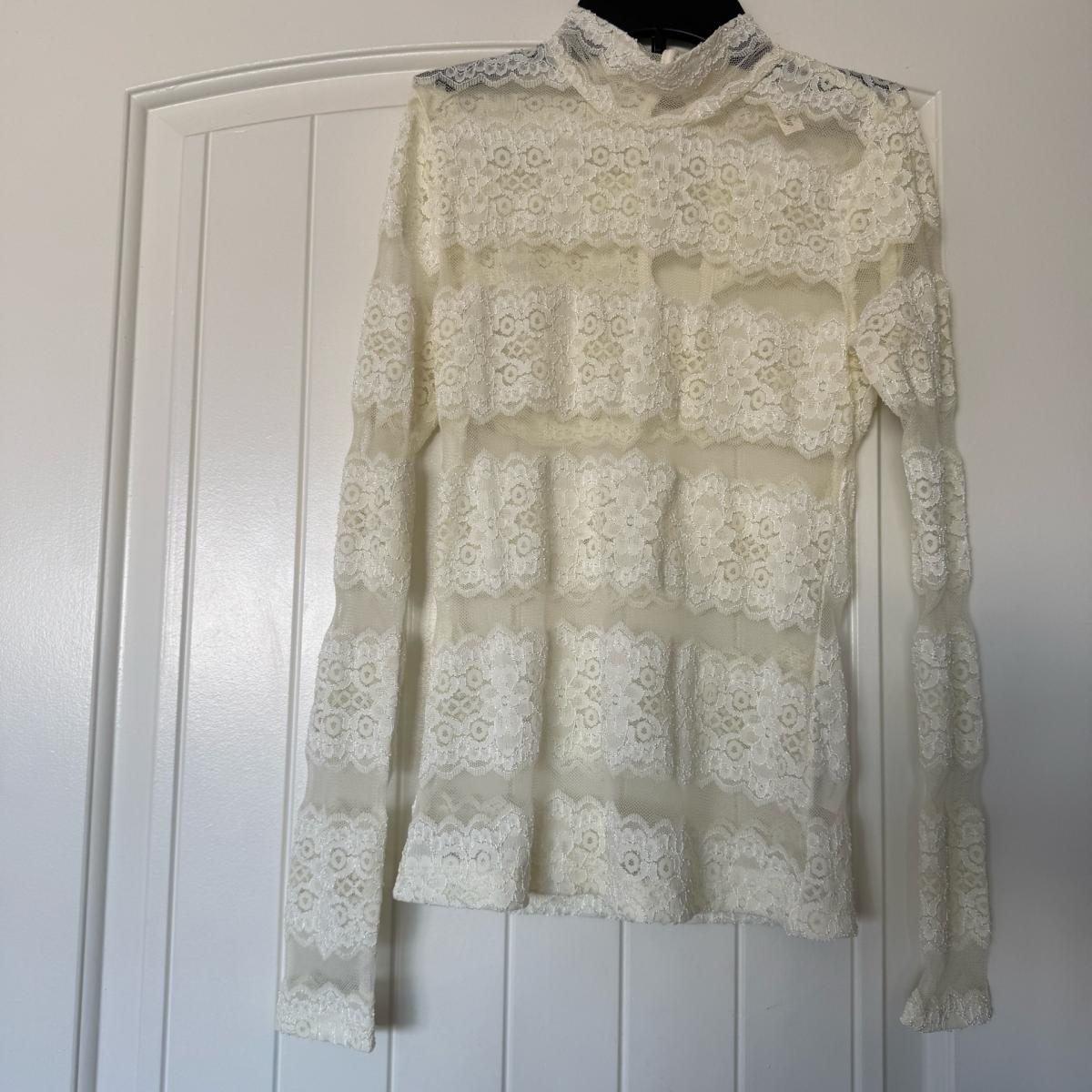 Romantic VintageInspired Ivory Lace HighNeck Blouse Sheet - Los Angeles, California