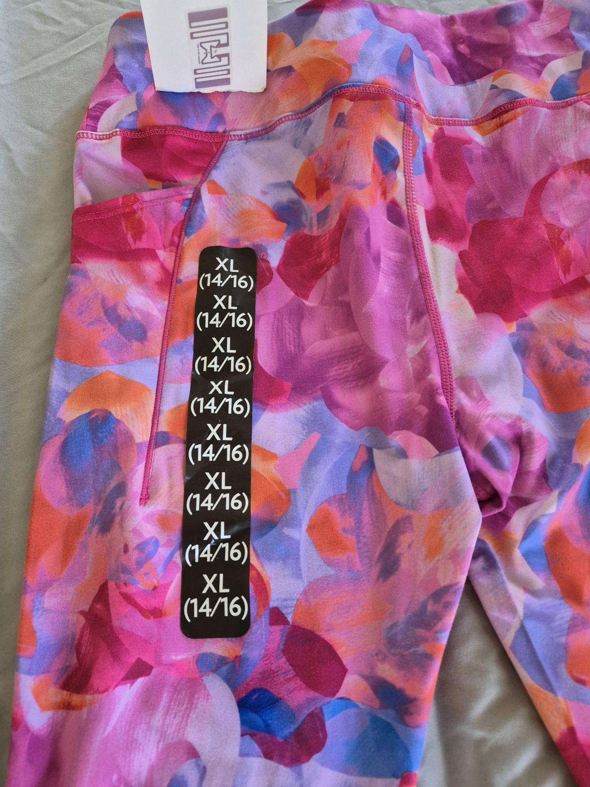 Girls XL 1416 Members Mark Floral Active Leggings NWT Pocket - Winston Salem, North Carolina - FleaMarketBay