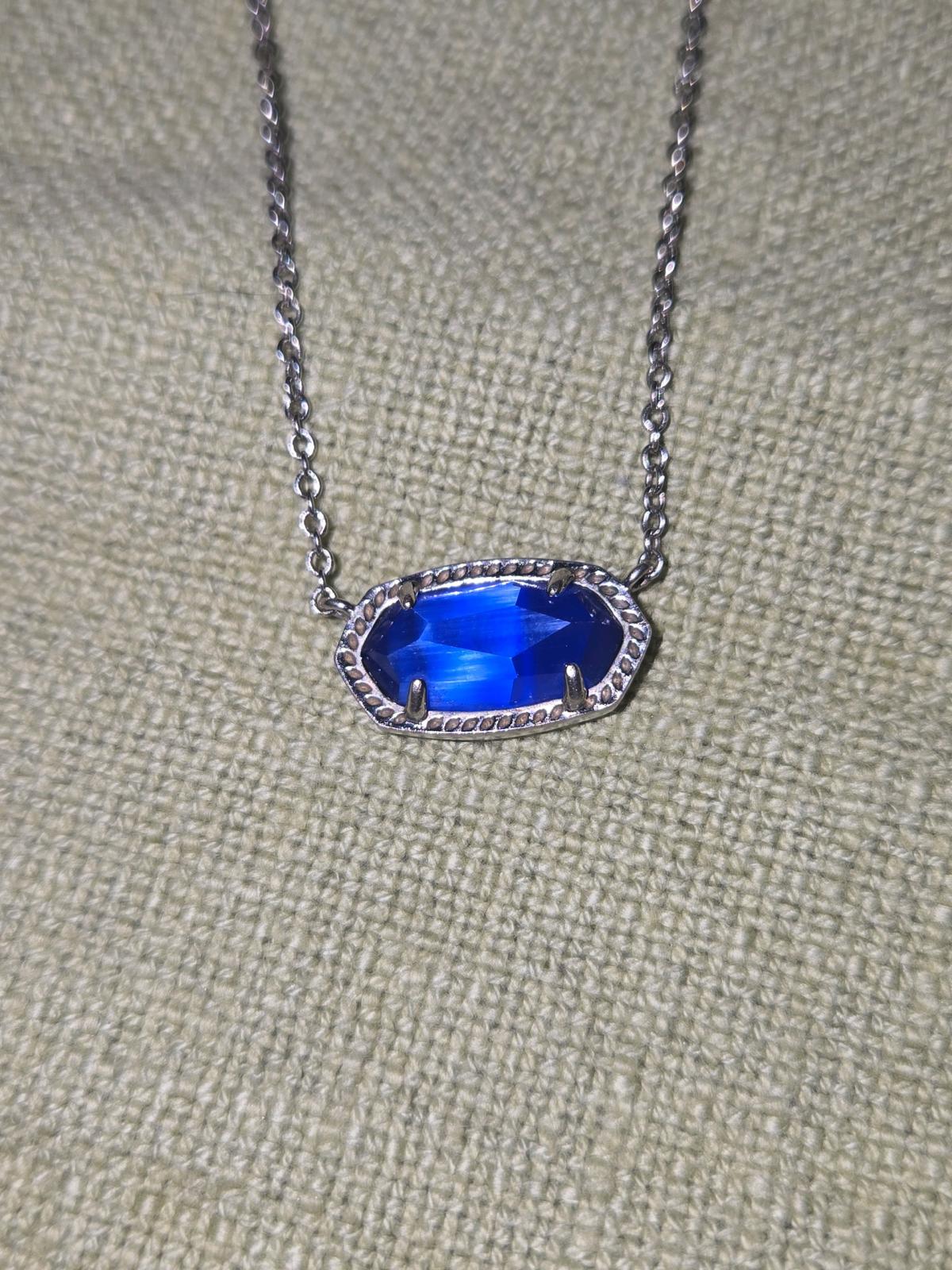 Kendra Scott Elisa Pendant Necklace in Cobalt Cats Eye - Huntsville, Alabama - FleaMarketBay