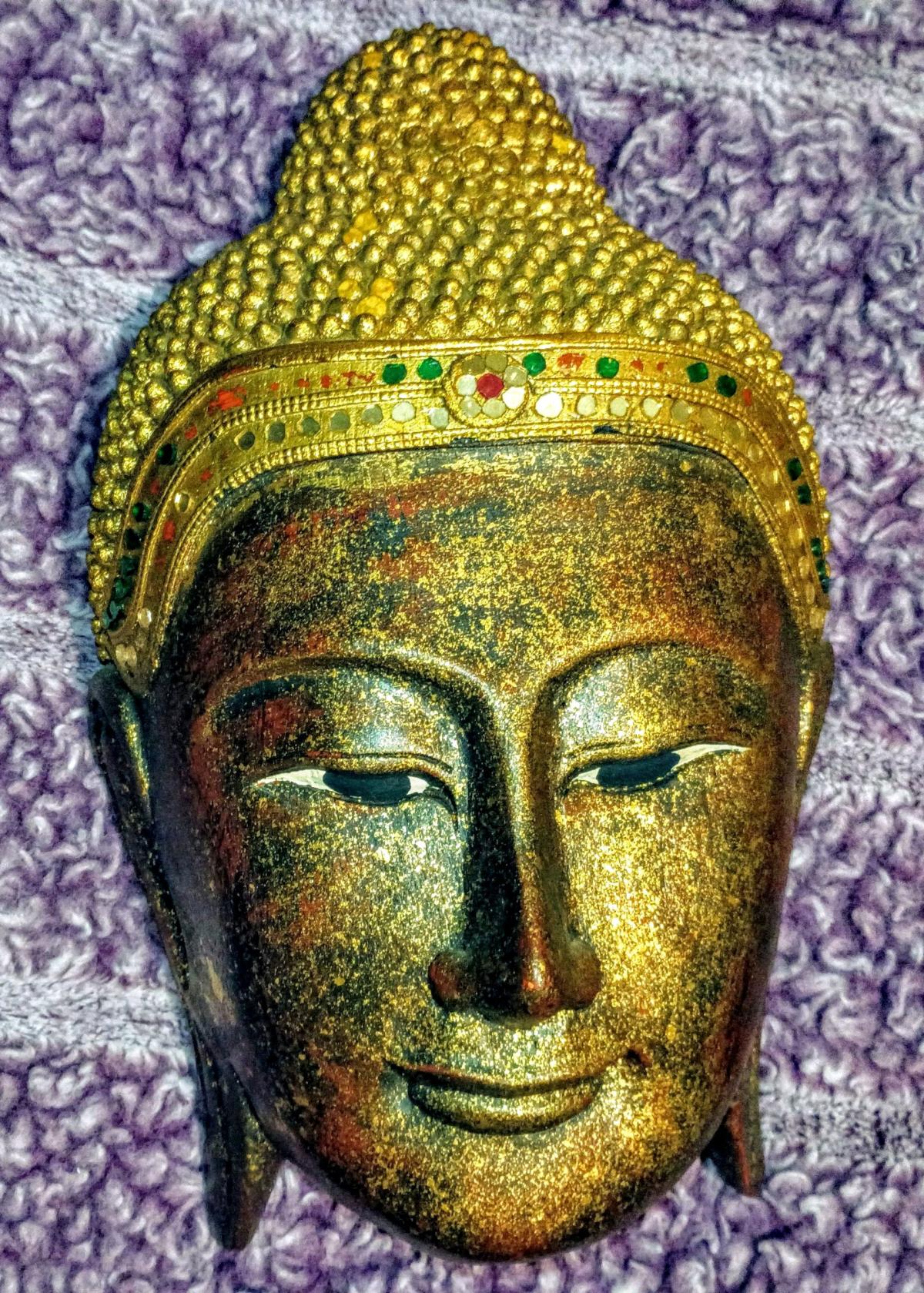 wood Buddha masks - Elberton, Georgia