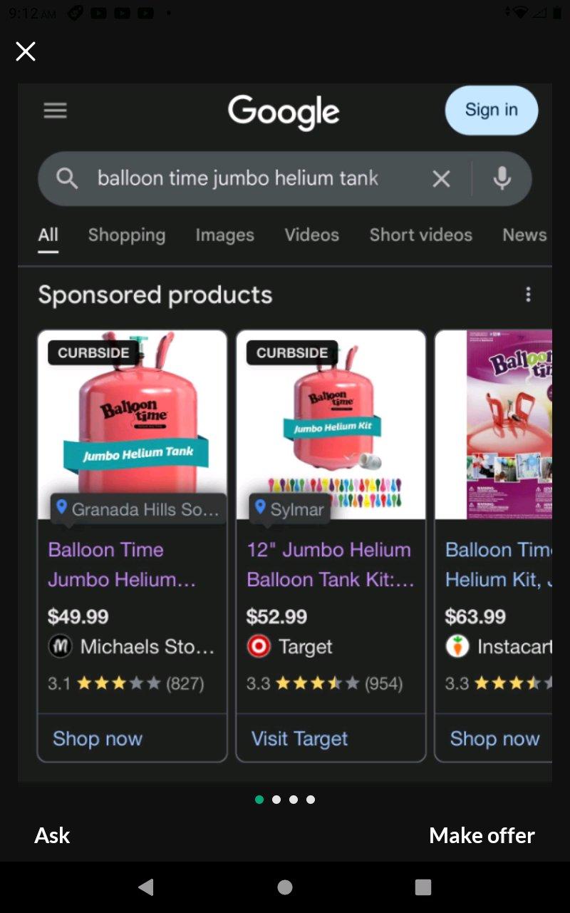 balloon time tank - Burbank, California - FleaMarketBay