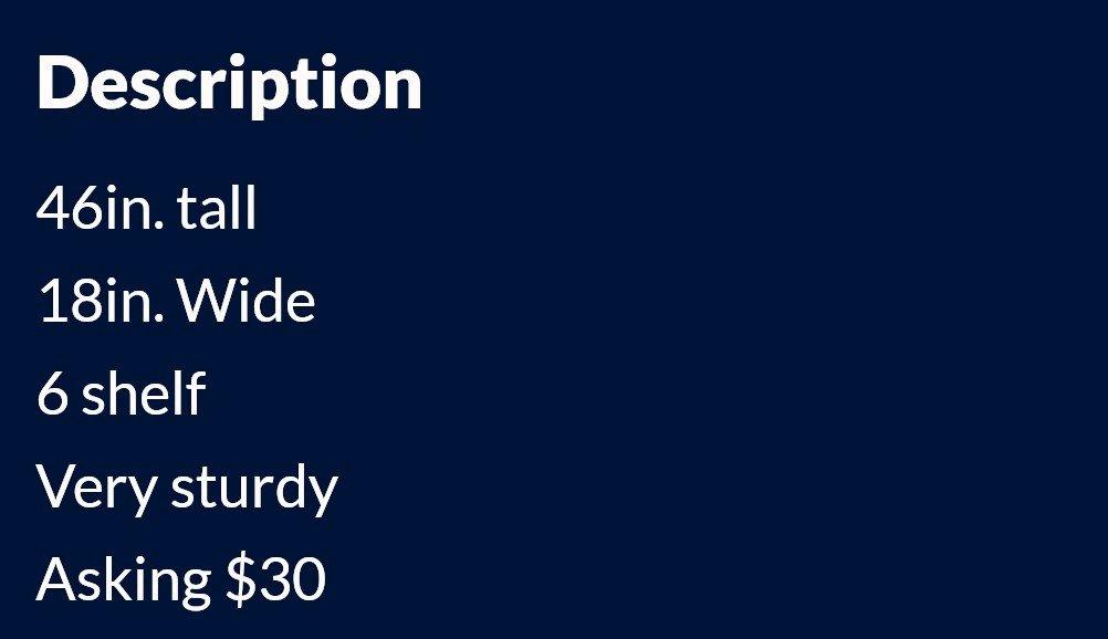 iron shelf - Dallas, Georgia - FleaMarketBay