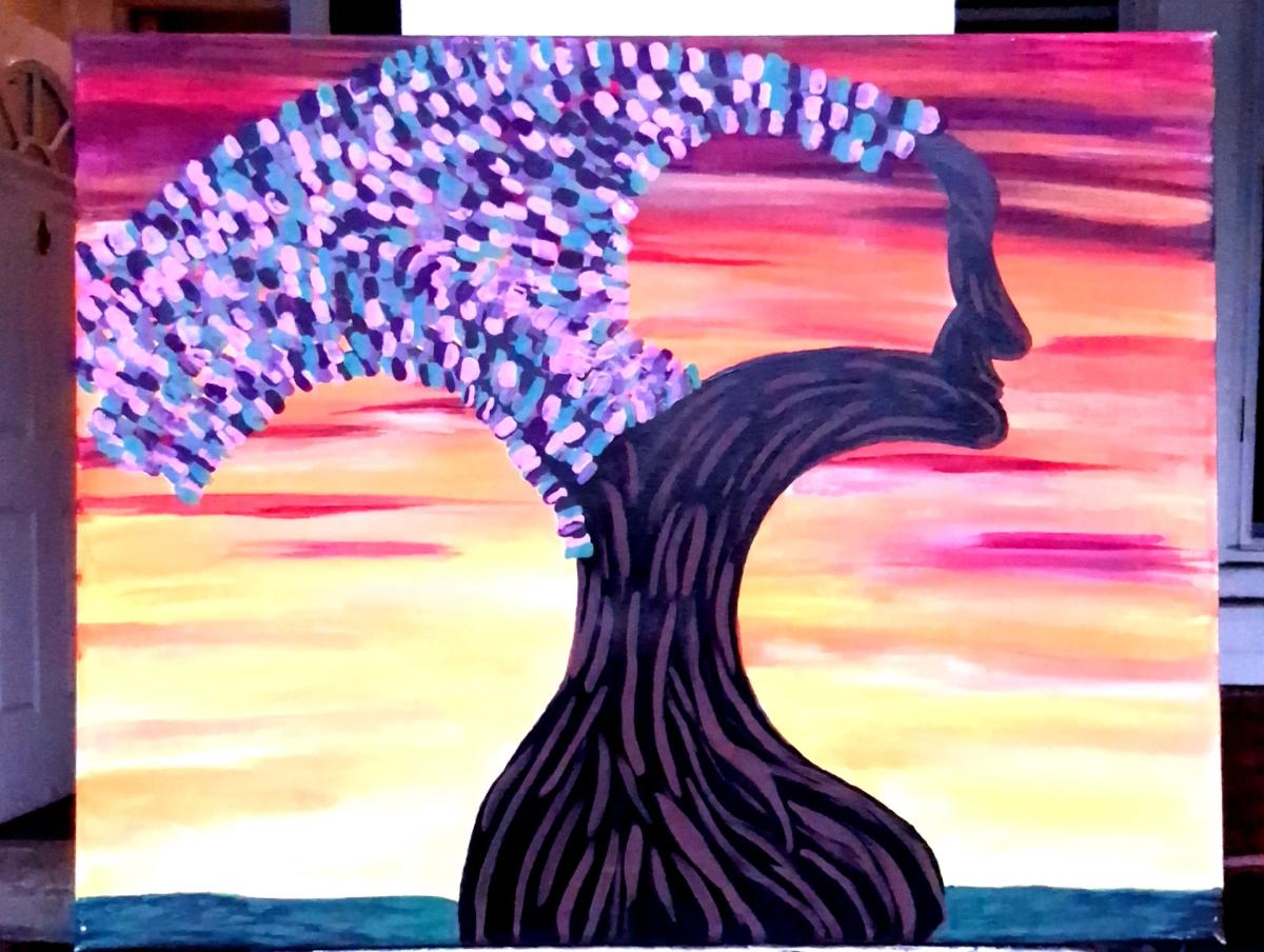 Pair of Acrylic Paintings 1 signed by artist Blacklight Neon - Philadelphia, Pennsylvania - FleaMarketBay