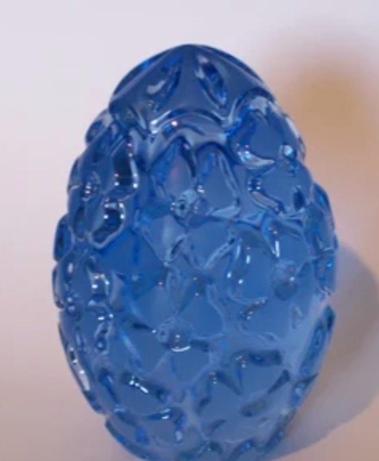Glaswerke German Lausitzer Leaded Blue Crystal Egg - Arvada, Colorado
