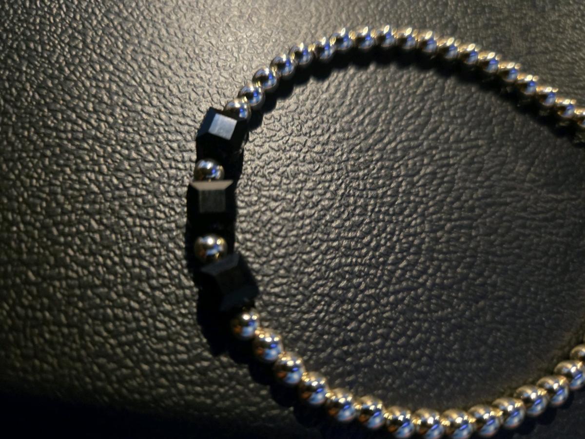 14kt Gold Filled Crystal Beaded Bracelet with black square - Garysburg, North Carolina - FleaMarketBay