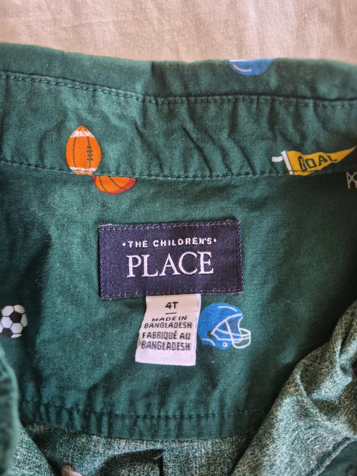 Toddler boys 4T green sports buttonup shirt basketball print - Winston Salem, North Carolina - FleaMarketBay