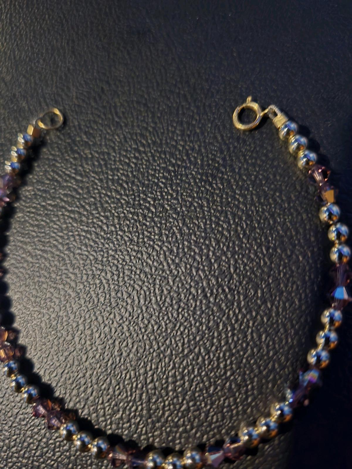 14kt Gold Filled Crystal Beaded Bracelet Light purple - Garysburg, North Carolina - FleaMarketBay