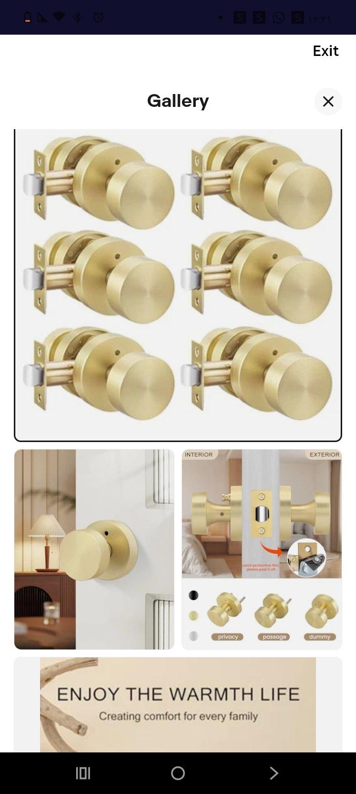 Door Knobs Interior Heavy Duty ZincAlloy Door 6 Pack Brushed - Antioch, Tennessee - FleaMarketBay